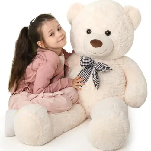 MaoGoLan Giant Teddy Bear Plush Toy - Ultra Soft & Cute Large Stuffed Animal 39 inches, Perfect for Baby Showers, Birthdays, Valentines Day Gifts (Kids, Couples, Family),Beige - MAOGOLAN