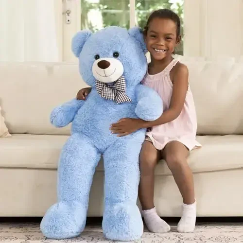 MaoGoLan Giant Teddy Bear Plush Toy - Ultra Soft & Cute Large Stuffed Animal 39 inches, Perfect for Baby Showers, Birthdays, Valentine’s Day Gifts (Kids, Couples, Family),Blue - 6