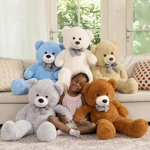 MaoGoLan Giant Teddy Bear Plush Toy - Ultra Soft & Cute Large Stuffed Animal 39 inches, Perfect for Baby Showers, Birthdays, Valentine’s Day Gifts (Kids, Couples, Family),Blue - 1