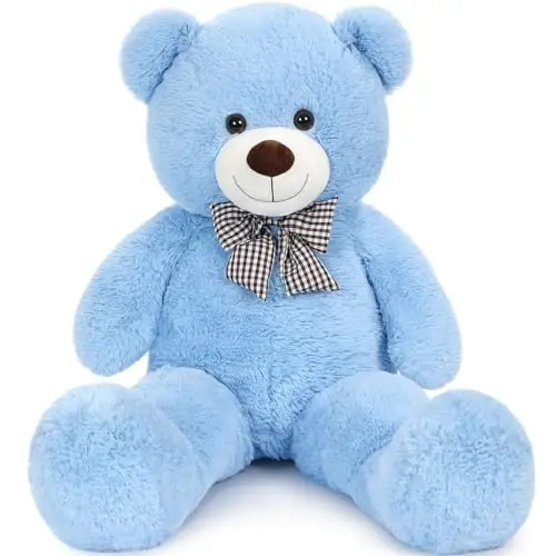 MaoGoLan Giant Teddy Bear Plush Toy - Ultra Soft & Cute Large Stuffed Animal 39 inches, Perfect for Baby Showers, Birthdays, Valentine’s Day Gifts (Kids, Couples, Family),Blue - 2