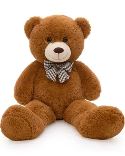 MaoGoLan Giant Teddy Bear Plush Toy - Ultra Soft & Cute Large Stuffed Animal 39 inches, Perfect for Baby Showers, Birthdays, Valentine’s Day Gifts (Kids, Couples, Family),Dark Brown - 1