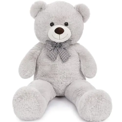 MaoGoLan Giant Teddy Bear Plush Toy - Ultra Soft & Cute Large Stuffed Animal 39 inches, Perfect for Baby Showers, Birthdays, Valentines Day Gifts (Kids, Couples, Family),Gray - 3
