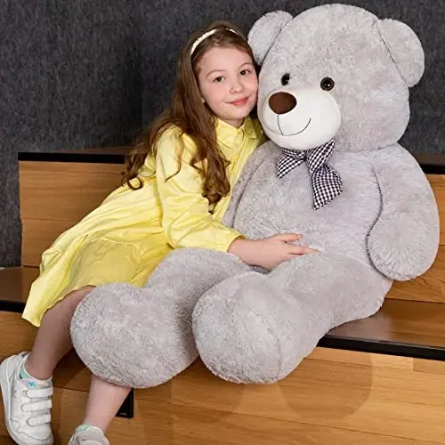 MaoGoLan Giant Teddy Bear Plush Toy - Ultra Soft & Cute Large Stuffed Animal 39 inches, Perfect for Baby Showers, Birthdays, Valentines Day Gifts (Kids, Couples, Family),Gray - 4