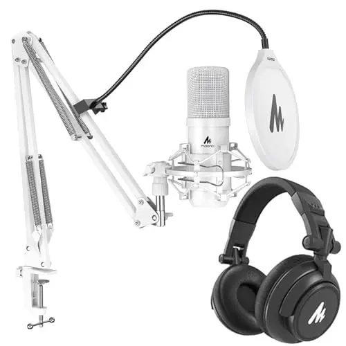 MAONO A04 Gen2 & MH601 Podcast Microphone with Studio Headphone Bundle | USB/XLR Condenser 192kHz/24Bit Cardioid Metal Mic with Software Pro Sound Chipset for Recording, Streaming, Gaming, Voiceover - 1