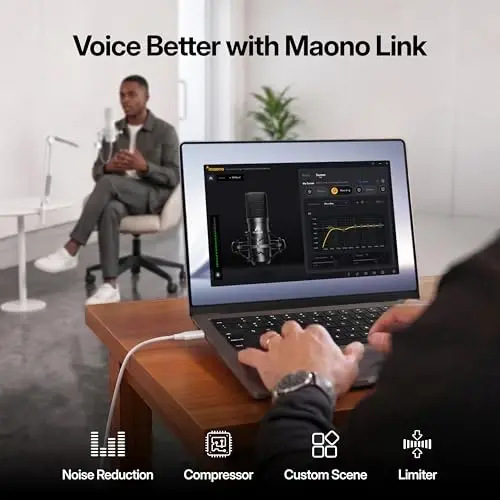 MAONO A04 Gen2 White XLR/USB Condenser Microphone for PC Podcast Recording | 192kHz/24Bit Cardioid Metal Mic with Software, Plug & Play for Content Creation, Streaming, Gaming, Home Studio, YouTube - 4