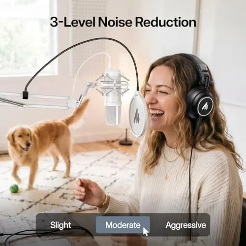 MAONO A04 Gen2 White XLR/USB Condenser Microphone for PC Podcast Recording | 192kHz/24Bit Cardioid Metal Mic with Software, Plug & Play for Content Creation, Streaming, Gaming, Home Studio, YouTube - 5