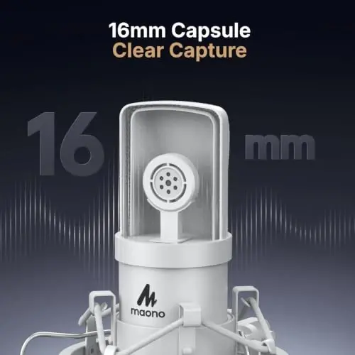 MAONO AU-A04H USB Microphone Kit with Headphone for PC, Podcast & Gaming | 192kHz/24Bit Vocal Condenser Cardioid Studio Mic Compatible with Mac & Windows for Recording, YouTube, Streaming, Voice-Over - 4