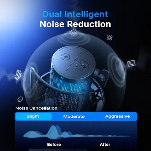 MAONO DGM20W Wireless Gaming Microphone for PC & Smartphones | USB-C Receiver, Clear Voice, Noise Reduction, Software Control, Custom RGB, Mute, Boom Mic Set for Discord Streaming & Gaming - 5