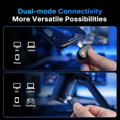 MAONO DGM20W Wireless Gaming Microphone for PC & Smartphones | USB-C Receiver, Clear Voice, Noise Reduction, Software Control, Custom RGB, Mute, Desk Stand, for Creators, Discord Streaming - 3