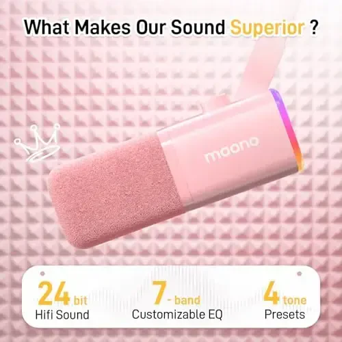 MAONO Dynamic Gaming Microphone: USB XLR Dynamic Computer Microphone with Software-RGB PC Mic for Gamer-Podcast Mic for Streaming Recording Studio YouTube Content Creation Online Chat PD100X (Pink) - MAONO (1)