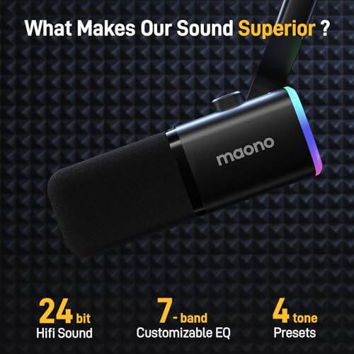 MAONO Dynamic Gaming Microphone: USB XLR Dynamic Computer Microphone with Software-RGB PC Mic for Gamer-Podcast Microphone Kit for Streaming Recording Studio YouTube Content Creation Online Chat - 2