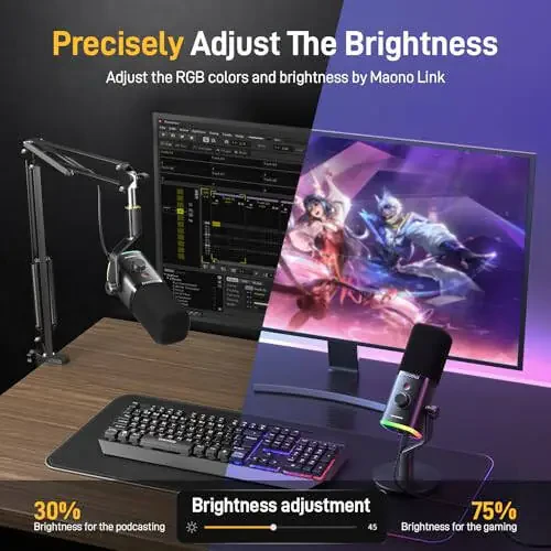 MAONO Dynamic Gaming Microphone: USB XLR Dynamic Computer Microphone with Software-RGB PC Mic for Gamer-Podcast Microphone Kit for Streaming Recording Studio YouTube Content Creation Online Chat - 6