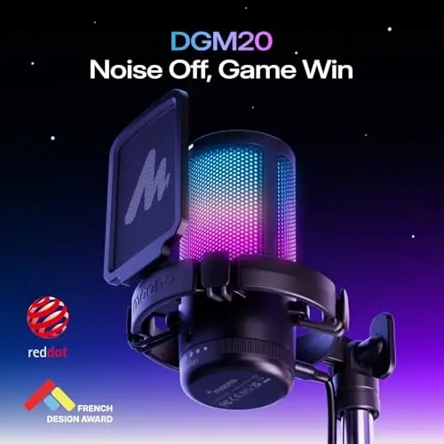 MAONO Gaming USB Microphone, Noise Cancellation Condenser mic with Mute, Gain, Monitoring, Boom Arm for Streaming, Podcast, Twitch, YouTube, Discord, PC, Computer, PS4, PS5, Mac, GamerWave DGM20S - 2