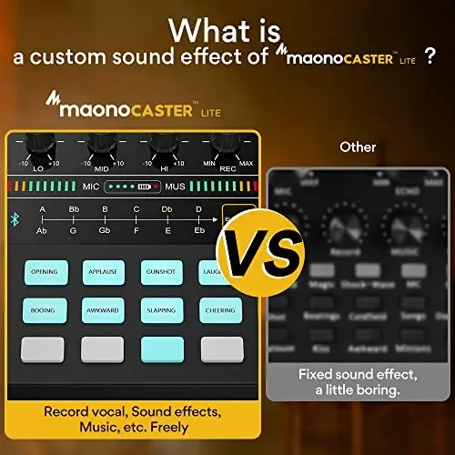 MAONO Podcast Equipment Bundle Audio mixer All-in-One Podcast Production Studio with 3.5mm Microphone for Live Streaming, Recording, PC, Smartphone, DJ MaonoCaster Lite (AU-AM200-S1) - 3