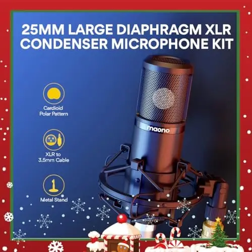 MAONO Podcast Equipment Bundle Audio mixer All-in-One Podcast Production Studio with 3.5mm Microphone for Live Streaming, Podcast Recording, PC, Smartphone, DJ MaonoCaster Lite (AU-AM200-S6 Black) - 1