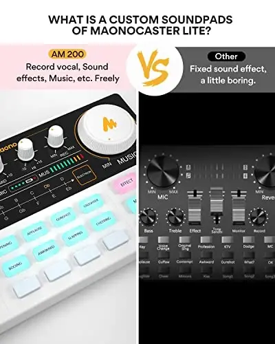 MAONO Podcast Equipment Bundle Audio mixer All-in-One Podcast Production Studio with 3.5mm Microphone for Live Streaming, Podcast Recording, PC, Smartphone, DJ MaonoCaster Lite (AU-AM200-S1) - 5