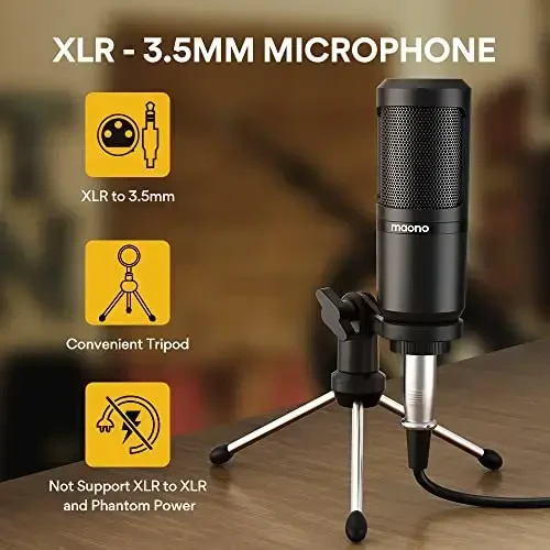 MAONO Podcast Equipment Bundle Audio mixer All-in-One Podcast Production Studio with 3.5mm Microphone for Live Streaming, Podcast Recording, PC, Smartphone, DJ MaonoCaster Lite (AU-AM200-S1) - Modazone (1)