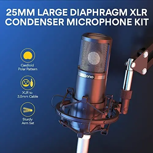 MAONO Podcast uskunalar toʻplami Audio mikser All-in-One Podcast Production Studio 3,5 mm mikrofon bilan Live Streaming, Podcast yozish, PC, Smartphone, DJ MaonoCaster Lite (AU-AM200-S6 Black) uchun - MAONO