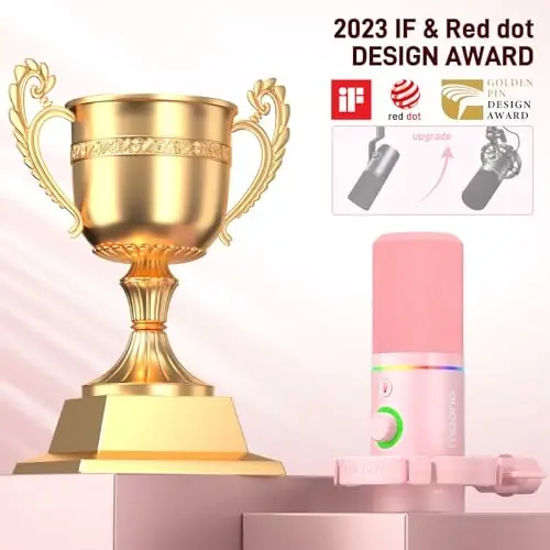 MAONO XLR/USB Dynamic Microphone Kit, RGB Gaming Mic with Software, Mute, Gain Knob, Volume Control, Boom Arm for Streaming, Podcasting, Voice-Over, Recording-PD200XS Pink - 6