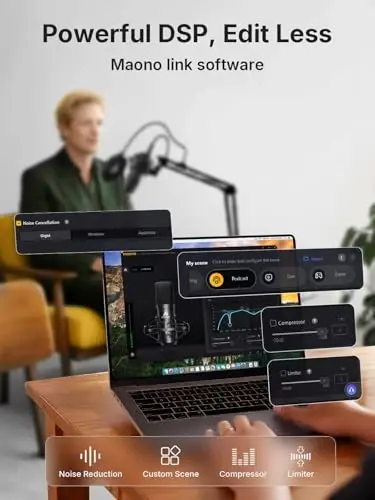 MAONO XLR/USB Kondensator mikrofon: 192kHz/24Bit Plug & Play PC Kompyuter Podcast Kardioid Metall Mikrofon To'plami Dasturiy ta'minot, Yozish, Studio, Qo'shiq aytish, YouTube A04 Gen2 uchun professional ovoz chipseti - 5