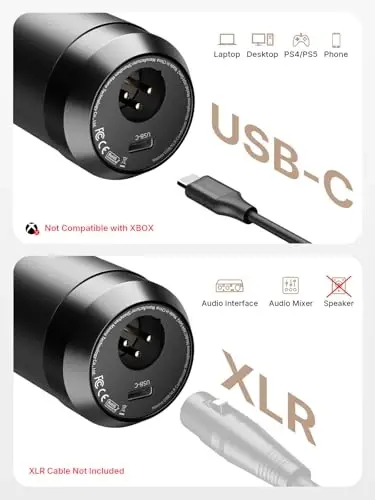 MAONO XLR/USB конденсаторный микрофон: 192 кГц/24 бит Plug & Play PC Компьютер Подкаст Кардиоидный Металлический Микрофонный Комплект с Программным обеспечением, Профессиональный Звуковой Чипсет для Записи, Студия, Пение, YouTube A04 Gen2 - 3