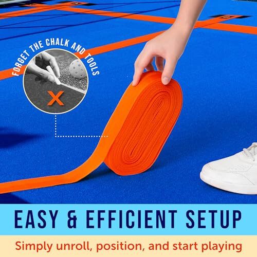 Maplefield Pickleball Court Marking Kit - Outdoor Ready Temporary Lines for Any Court - Includes Easy-to-Identify Lines, Strong Hold Tape and Portable Bag for Windy Days - 5