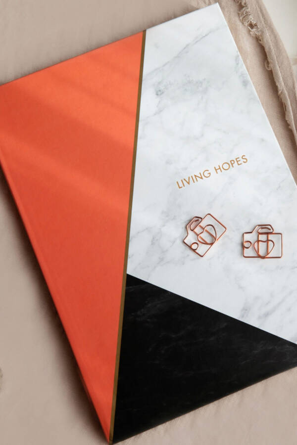 Marble Striped Notebook Orange - 10