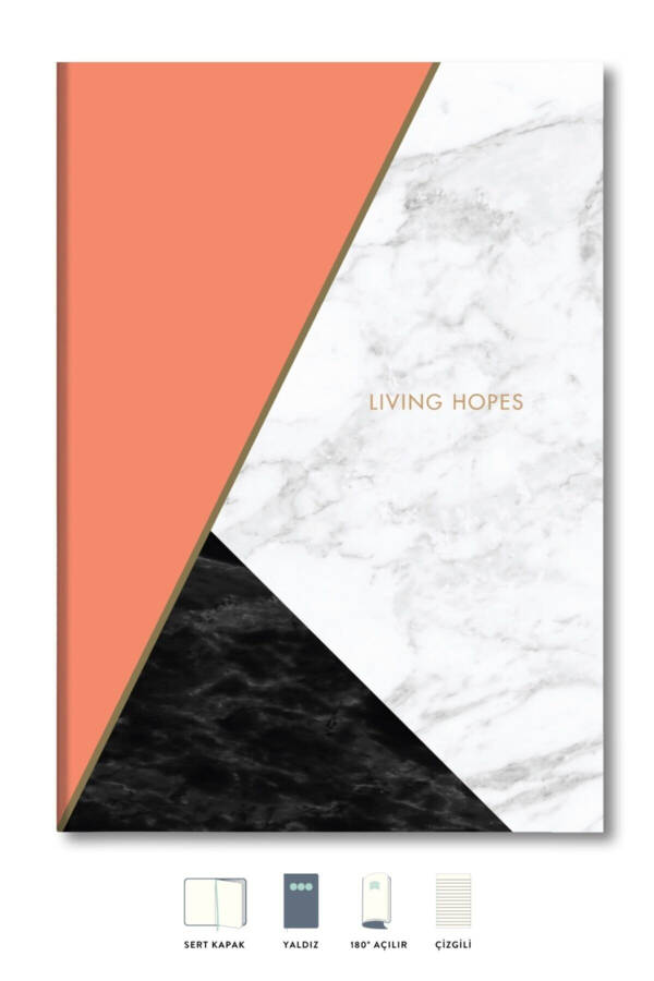 Marble Striped Notebook Orange - 11