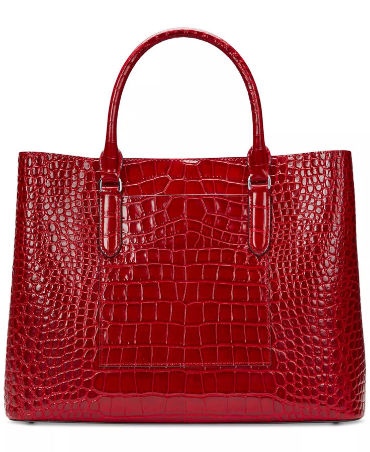 Marcy Large Embossed Leather Satchel Festive Red - 5