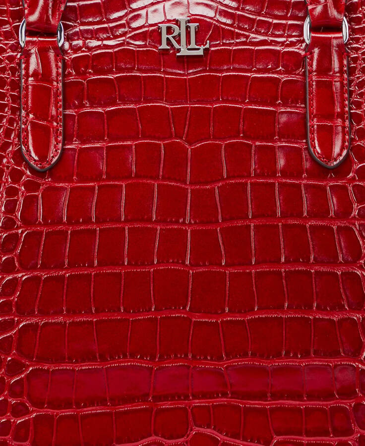 Marcy Large Embossed Leather Satchel Festive Red - 8