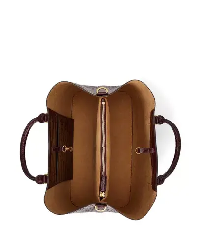 Marcy Large Embossed Satchel Bag - Dark Garnet - 6