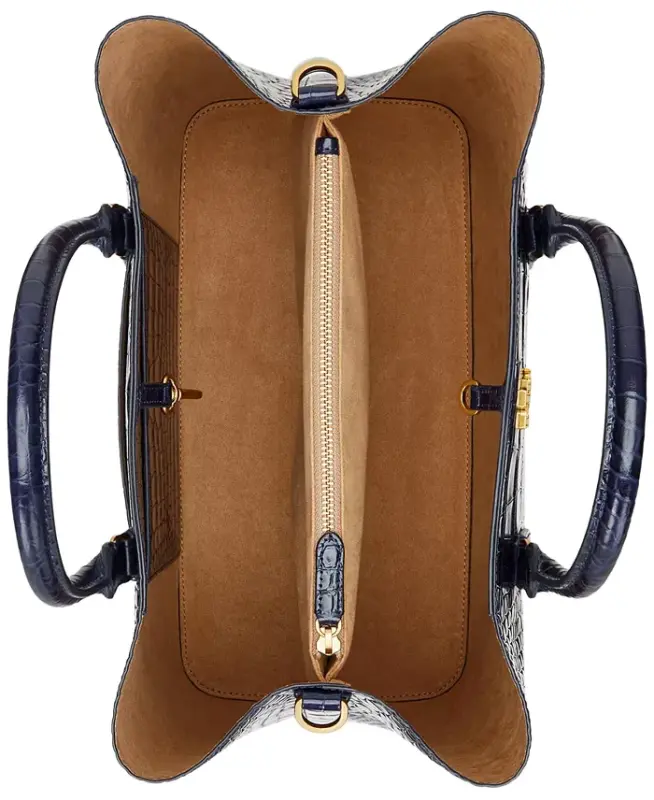 Marcy Large Embossed Satchel Bag - Refined Navy - 4