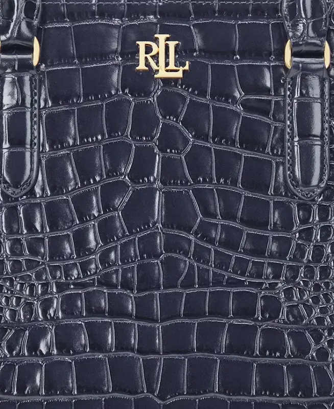 Marcy Large Embossed Satchel Bag - Refined Navy - 6