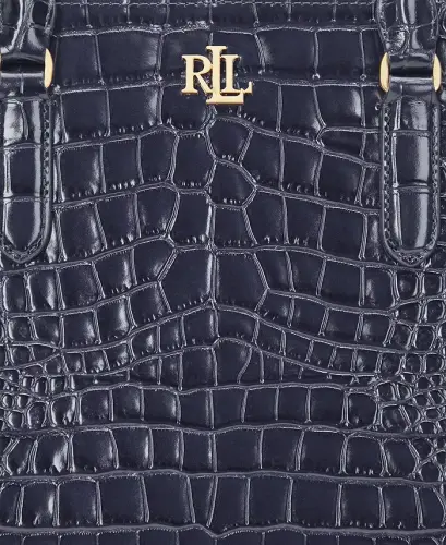 Marcy Large Embossed Satchel Bag - Refined Navy - 6