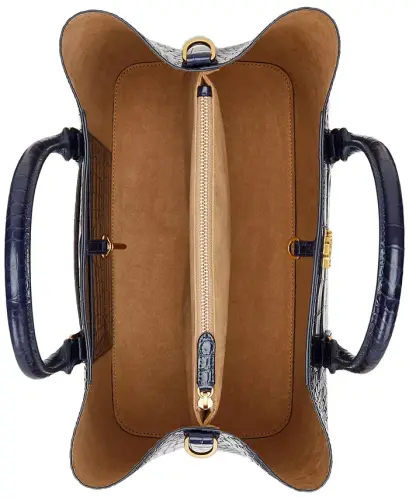 Marcy Large Embossed Satchel Bag - Refined Navy - 4