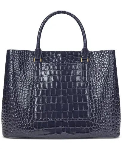 Marcy Large Embossed Satchel Bag - Refined Navy - Lauren Ralph Lauren (1)