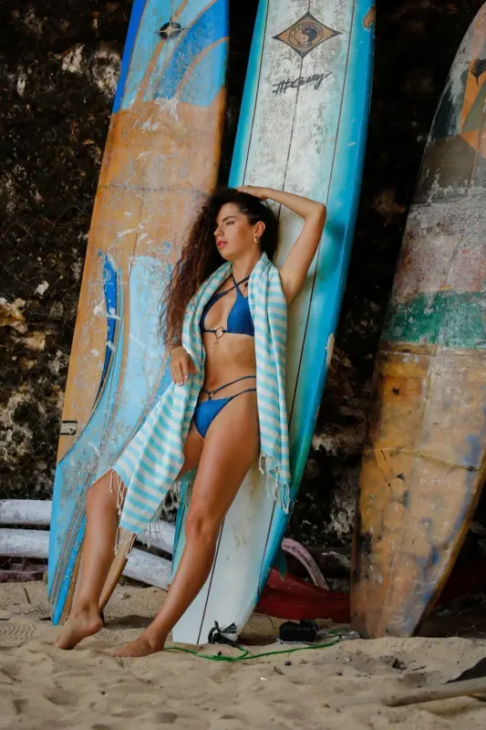 Mare Capri, Organik Va Recycle Paxta Aralashmali, Tashish Sumkali, Pestamal, 90x180 Sm.-Capri - 3