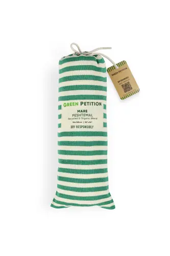 Mare Lime, Organic & Recycled Cotton Blend, Beach Towel with Carry Bag, 90x180 Cm.-Lime - 7