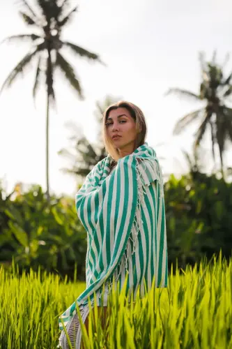 Mare Lime, Organik Va Recycle Paxta Aralashmali, Tashish Sumkali, Peshtamal, 90x180 Sm.-Lime - GREEN PETITION (1)