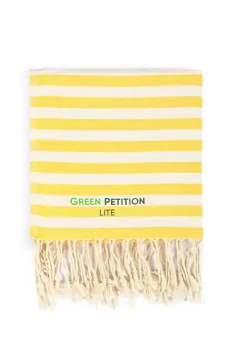 Mare Ochre, Organic And Recycle Cotton Blend, With Carrier Bag, Large Size Pestemal, 90x180 Cm.-Ochre - 7