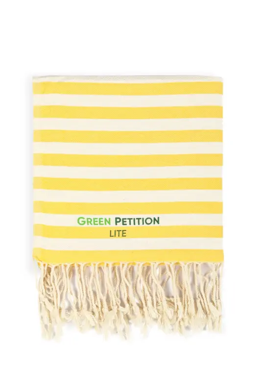 Mare Ochre, Organic And Recycle Cotton Blend, With Carrier Bag, Large Size Pestemal, 90x180 Cm.-Ochre - 7