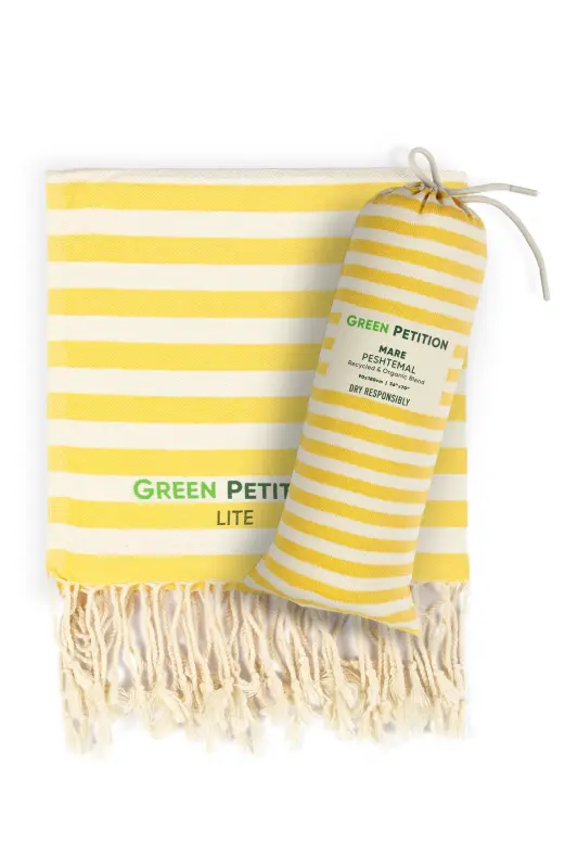 Mare Ochre, Organic And Recycle Cotton Blend, With Carrier Bag, Large Size Pestemal, 90x180 Cm.-Ochre - 8