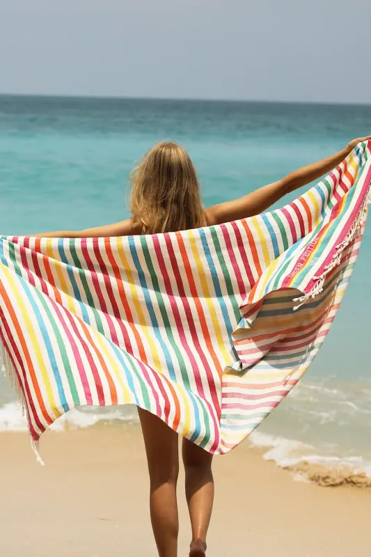 Маре Пештамаль из органического хлопка 90x180 см с кисточками Viva - 6