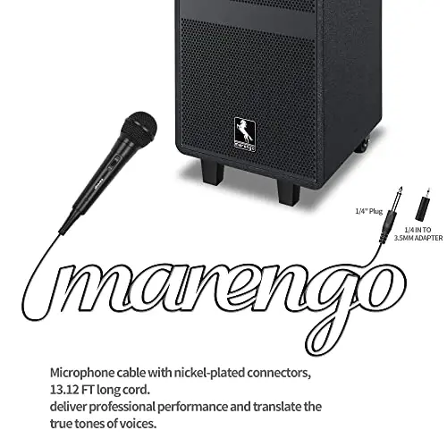 Marengo Handheld Wired Microphone, Cardioid Dynamic Vocal Mic with 13ft Cable and ON/Off Switch, Ideally Suited for Speakers, Karaoke Singing Machine, Amp, Mixer - 4