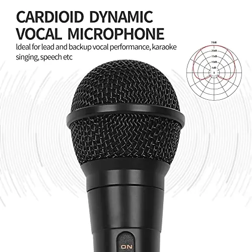 Marengo Handheld Wired Microphone, Cardioid Dynamic Vocal Mic with 13ft Cable and ON/Off Switch, Ideally Suited for Speakers, Karaoke Singing Machine, Amp, Mixer - Modazone (1)
