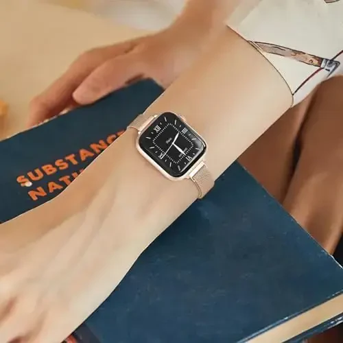 MARGE PLUS Slim Milanese Loop Apple Watch Band ayollar uchun 41mm 40mm 38mm 42mm 46mm 45mm 44mm bilan mos keladi, Zanglamaydigan po'latdan yasalgan tasmasi iWatch Series 11 10 9 8 7 6 5 4 3 & SE 3 2 1 da ishlaydi - 4