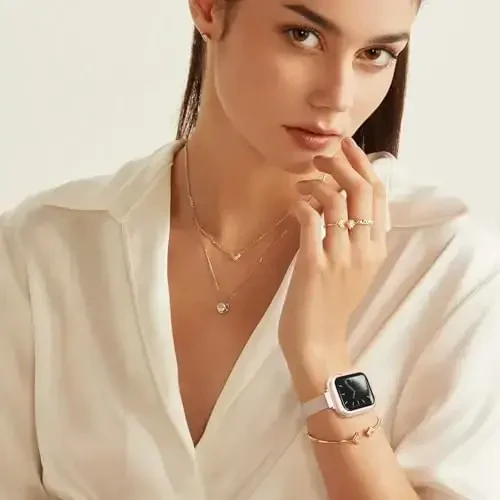 MARGE PLUS Slim Milanese Loop Compatible with Apple Watch Band for women 41mm 40mm 38mm 42mm 46mm 45mm 44mm, Stainless Steel Magnetic Mesh Strap work on iWatch Series 10 9 8 7 6 5 4 3 & SE 3 2 1 - 5