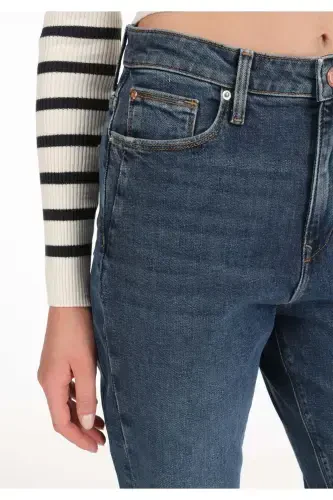 Maria Mom Fit High Waist Tapered Leg Women's Jean Pants - 5