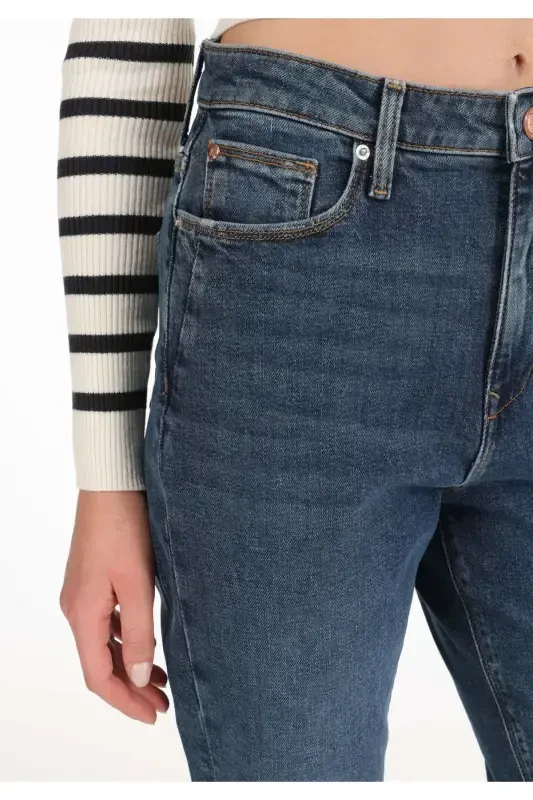 Maria Mom Fit High Waist Tapered Leg Women's Jean Pants - 5