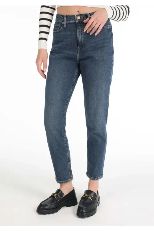 Maria Mom Fit High Waist Tapered Leg Women's Jean Pants - 5